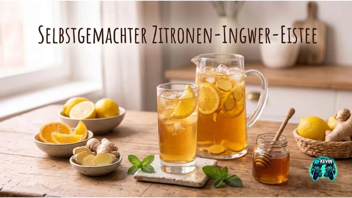 Selbstgemachter Zitronen-Ingwer-Eistee
